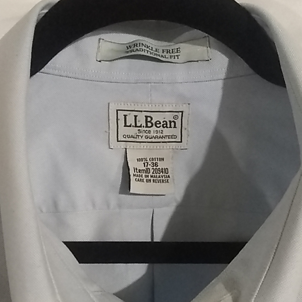 LL Bean Men's Cotton Button Front Shirt - Picture 2 of 6